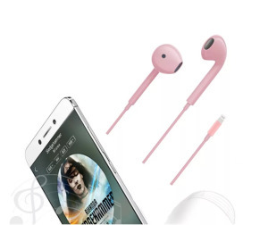 Vezetékes fülhallgató, Lightning, hangerőváltás, híváskezelés, rózsaszín