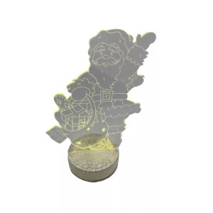 3D LED Karácsonyi ablakdísz, mikulásos ünnepi fény, 7 szín, USB, 21cm magas