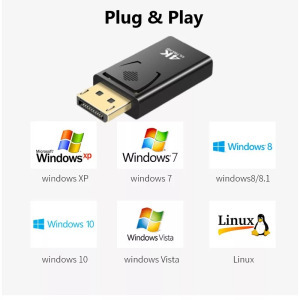 DisplayPort(apa) -> HDMI(anya) átalakító adapter, HD 1080P, fekete