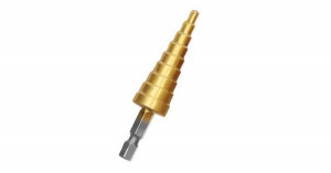 3 darabos lépcsős-fúró szett praktikus tárolóban, számozással, 4-32mm