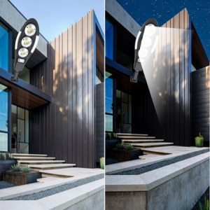 Napelemes utcai Cob LED lámpa mozgásérzékelővel, 90 LED + távirányító, IP65 - MS-821