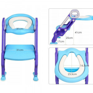 Bamny BCA-002 gyermek WC létra (puha párna) - kék-lila