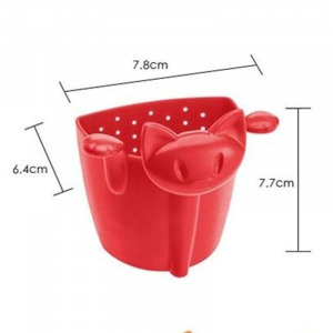 Szilikon cica teafilter, piros