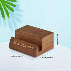 Prémium fekete fa vinyl lemez és CD tároló polc