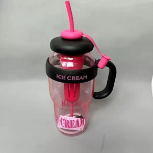 Nagy kapacitású 1200 ml-es műanyag sport vizespalack rózsavörös