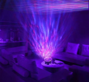 Projektoros lámpa, óceán hangulatlámpa, dekorlámpa, fekete