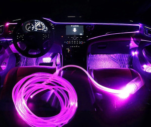 Műszerfal LED csík, autós dekor szalag zöld