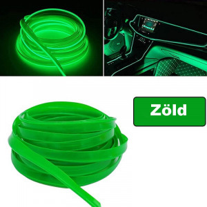 Műszerfal LED csík, autós dekor szalag zöld