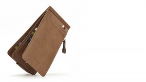 Multifunkciós kártyatartó, pénztárca világos barna