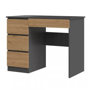 Riano MIX Mijas íróasztal bal oldali tárolókkal, 98x76x51 cm, antracit-tölgy