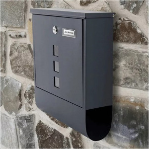 Acél postaláda, fekete