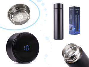 SMART LED kijelzős thermo termosz bögre - 500ml - fekete