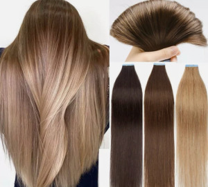 Ragasztócsíkos 100% humán póthaj fekete 40g 40-50cm