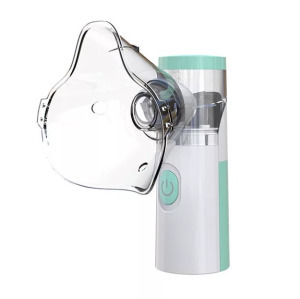 Hordozható ultrahangos inhalátor, csendes, 3 fokozatú porlasztó, fehér/zöld