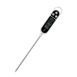 Digitális ételhőmérő, TP300 -50°C-tól +300°C-ig LCD kijelzővel, fehér-fekete