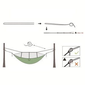 Függőágy szúnyoghálós, 260 x 140 cm, 180 kg teherbírás