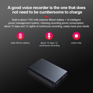 Profi diktafon felvevő VOX - 290 óra felvétel 12 napos készenléti idővel