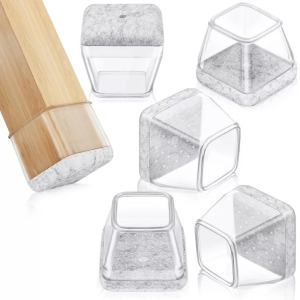 32 darabos szék­lábvédő készlet - négyszögletes, szilikon padlóvédő gumi kupak (30-40 mm)