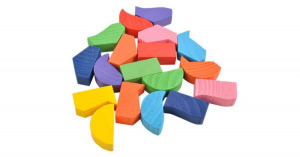 Fejlesztő fa puzzle játék gyerekeknek, színes elemekkel