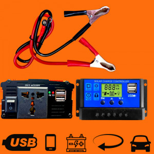 200W / 4x 50W napelem rendszer + 3000W inverter + töltésvezérlő / 220V