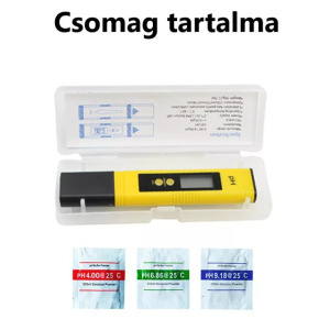 Digitális pH mérő, pH 0-14, akváriumhoz, úszómedencéhez, víztartályokhoz