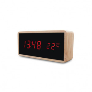 Digitális óra LED kijelzővel - Bambusz hatású - MS-496