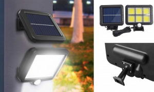 COB LED napelemes fali lámpa