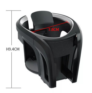 Autós pohár- és telefontartó, pohártartó, szellőzőrácsra, fekete-piros