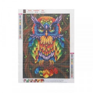 5D Gyémánt hímzés - 25x35 cm - bagoly