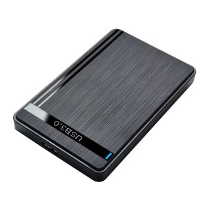 Külső merevlemez ház, 2.5" SATA HDD, USB 3.0, max. 3TB SSD/HDD-hez, fekete
