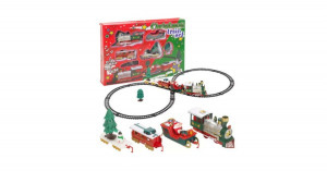 Karácsonyi kisvonat szett sínpályával, önjáró, kiegészítőkkel