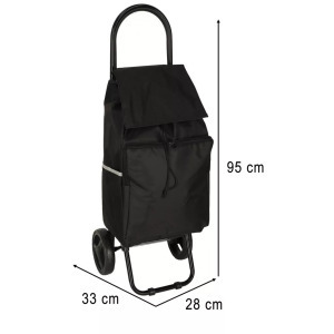 Kerekes bevásárlókocsi - 100 cm, fekete