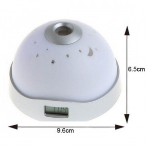 Csillag és hold projektoros óra lámpa gyerekeknek, kivetítős, asztali óra, hangulatlámpa