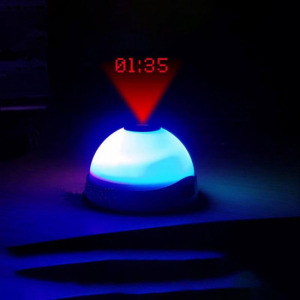 Csillag és hold projektoros óra lámpa gyerekeknek, kivetítős, asztali óra, hangulatlámpa