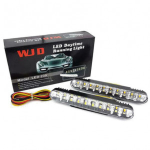 Univerzális autós LED nappali menetfény, DRL, 2x8W, E4 jelöléssel