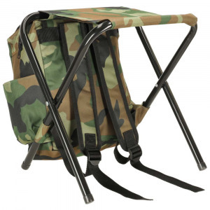 Összecsukható kemping horgász szék és hátizsák -camouflage