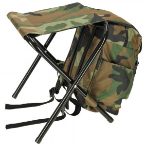 Összecsukható kemping horgász szék és hátizsák -camouflage