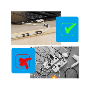 Univerzális kábelrendező szervező tartó 20 db - fekete (06289)