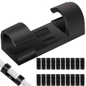 Univerzális kábelrendező szervező tartó 20 db - fekete (06289)