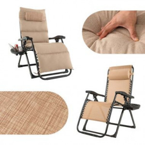 Párnázott zéró gravitáció szék, bézs