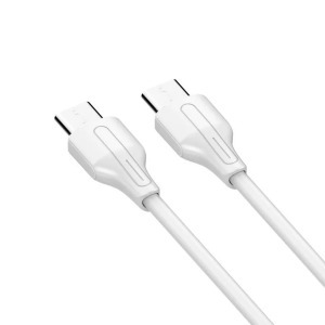Adat- és töltőkábel, USB-C/USB-C, 65W gyorstöltés, 1 méter, fehér