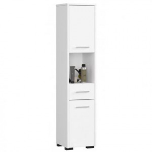 1 fiókos 2szekrényes fürdőszobai szekrény, fehér, 30x85x30