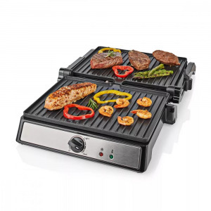 Nedis kontakt grill, 2000 W, 29 x 23 cm, állítható hőmérséklettel