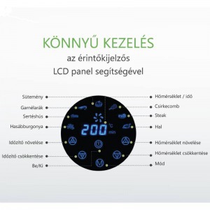 Elite 3,6 L-es Air Fryer + receptkönyv, 1600W olaj nélküli forró levegős fritőz digitális kijelzővel - fehér
