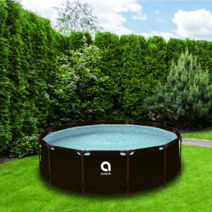 Avenli Frame Plus medenceszett köralakú barna rattan hatású 366x100cm