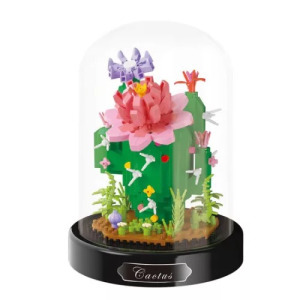 Balody Mini Blocks - Virágzó kaktusz üvegbúrában (615db-os készlet)