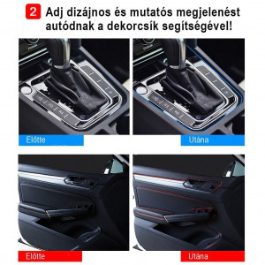 Autós dekorcsík - 5 méter ezüst