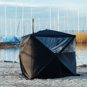 Hordozható szauna, fatüzelésű kályhával és merülővel