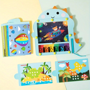 Fából készült dinoszaurusz mágneses gyöngy labirintus