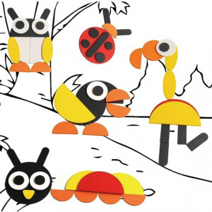 Logikai képkirakó puzzle geometriai alakzatokkal és állatokkal - Montessori módszer alapján